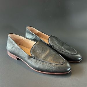 Antonio Melani Women’s Black Leather Stacked Heel Loafer Size 7.5 Minimalist